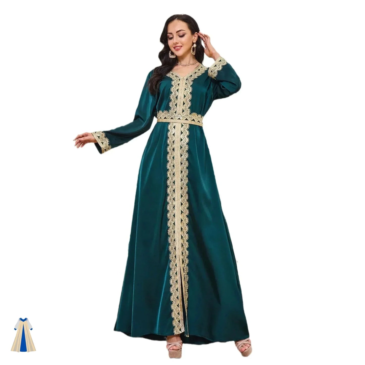 Robe Orientale Vert Émeraude